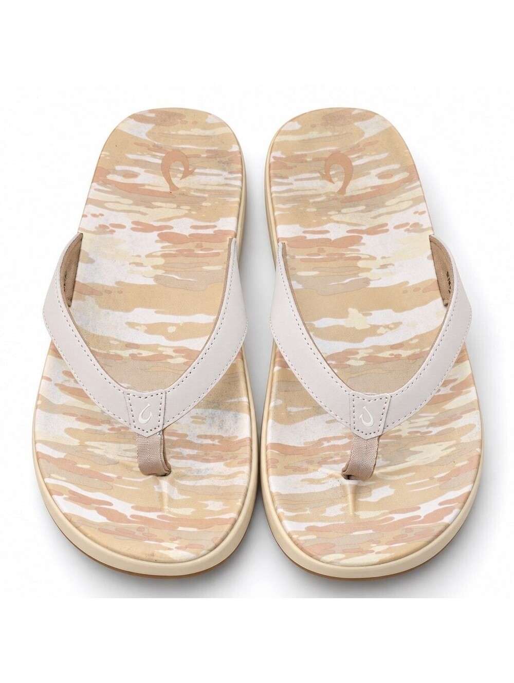 OluKai Nu'a Pi'o Tapa Wai Camo Women's Flip Flop Sandals Sz 9